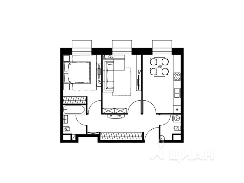 2-комн. апартаменты, 59 м²