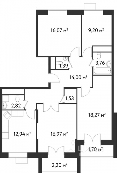 4-комн. квартира, 101,9 м²