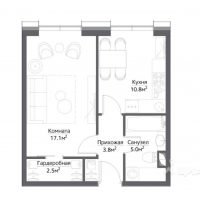 1-комн. квартира, 40,92 м²