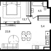 2-комн. квартира, 46 м²