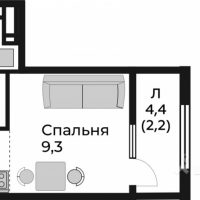 Студия, 23,6 м²