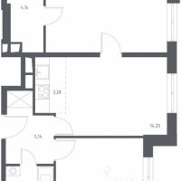 3-комн. квартира, 55,7 м²