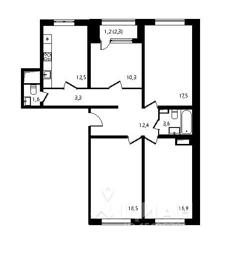 4-комн. квартира, 97,8 м²