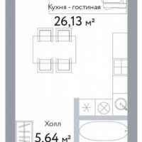 1-комн. апартаменты, 35,94 м²