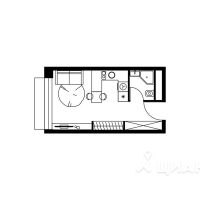 Апартаменты-студия, 23 м²