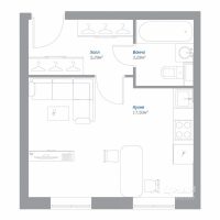 Студия, 26,07 м²