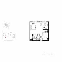 Студия, 60,5 м²