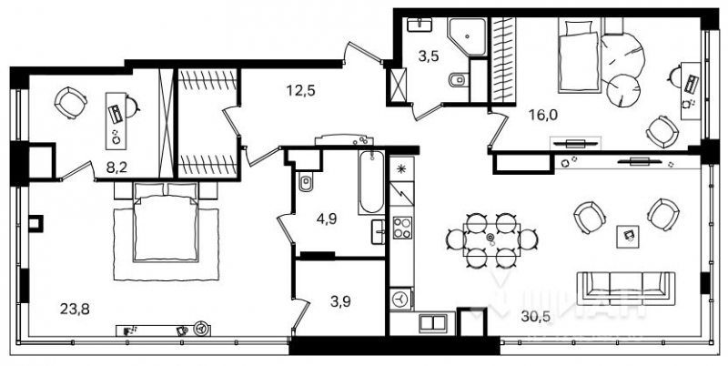 4-комн. квартира, 103 м²