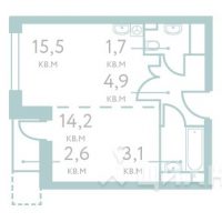 1-комн. квартира, 39,4 м²