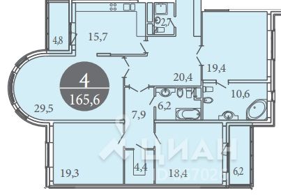 4-комн. квартира, 166,1 м&sup2;