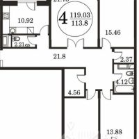 4-комн. квартира, 113,8 м²