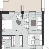 1-комн. квартира, 62,6 м²