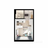 Студия, 21,66 м²