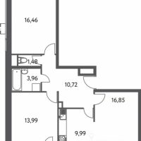 3-комн. квартира, 76,49 м²