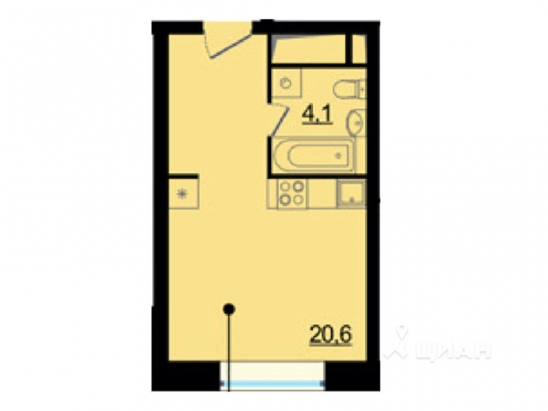 Студия, 24,7 м²
