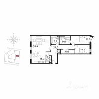 3-комн. квартира, 144,6 м²