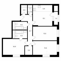 4-комн. квартира, 92,5 м²