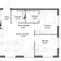 2-комн. квартира, 53,51 м²