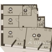 4-комн. квартира, 159,5 м²