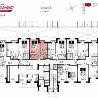 1-комн. квартира, 34,1 м²