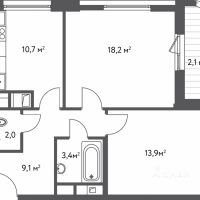 2-комн. квартира, 59,4 м²