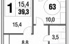 1-комн. квартира, 39,3 м²
