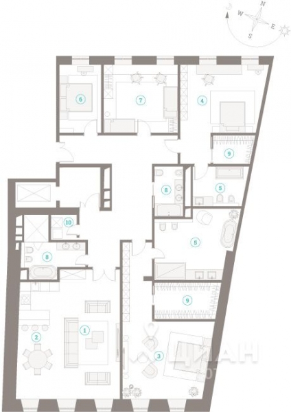 5-комн. квартира, 240,9 м&sup2;