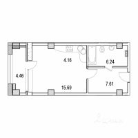 Апартаменты-студия, 37,3 м²