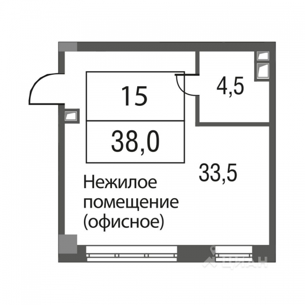 1-комн. апартаменты, 38 м²
