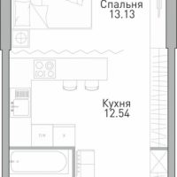 1-комн. квартира, 37,63 м²