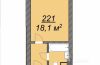 1-комн. апартаменты, 18,1 м²