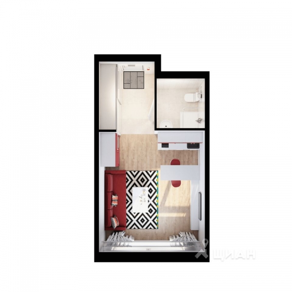 Студия, 20,8 м²