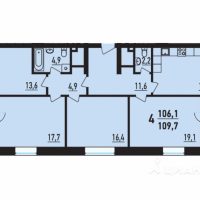 4-комн. квартира, 109,7 м²