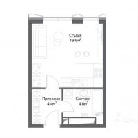 Студия, 29,75 м²