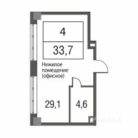 1-комн. апартаменты, 33,7 м²
